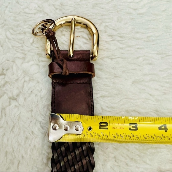 Michael Kors weave Dark Brown Leather Women’s Belt M main image 4